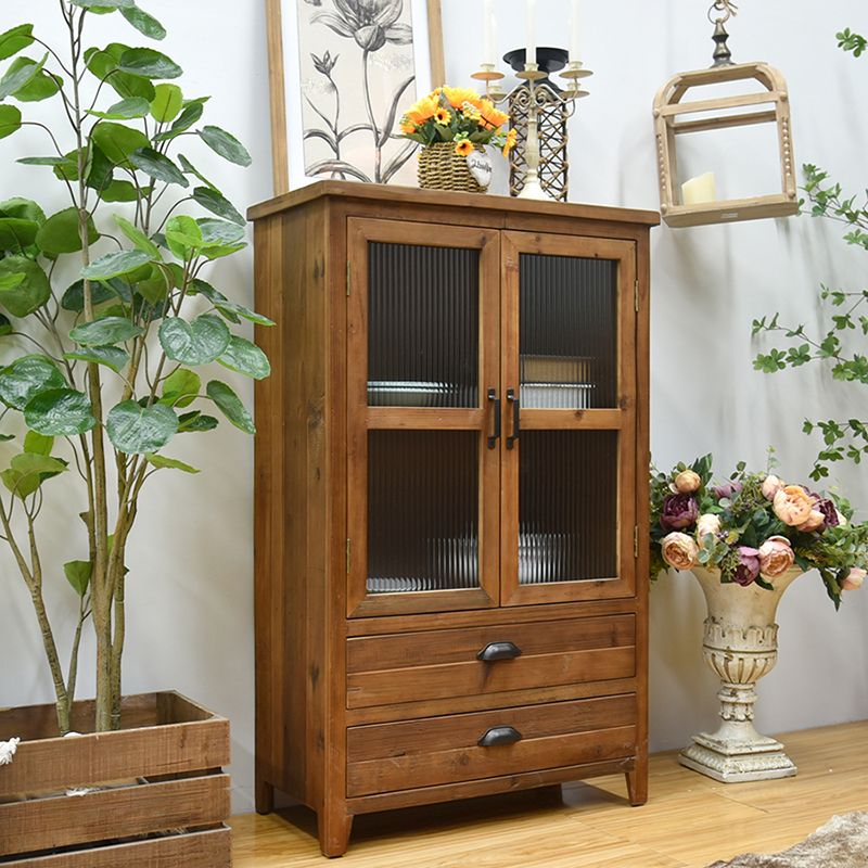 Traditional Old Style Solid Wood Display Cabinet for Living Room