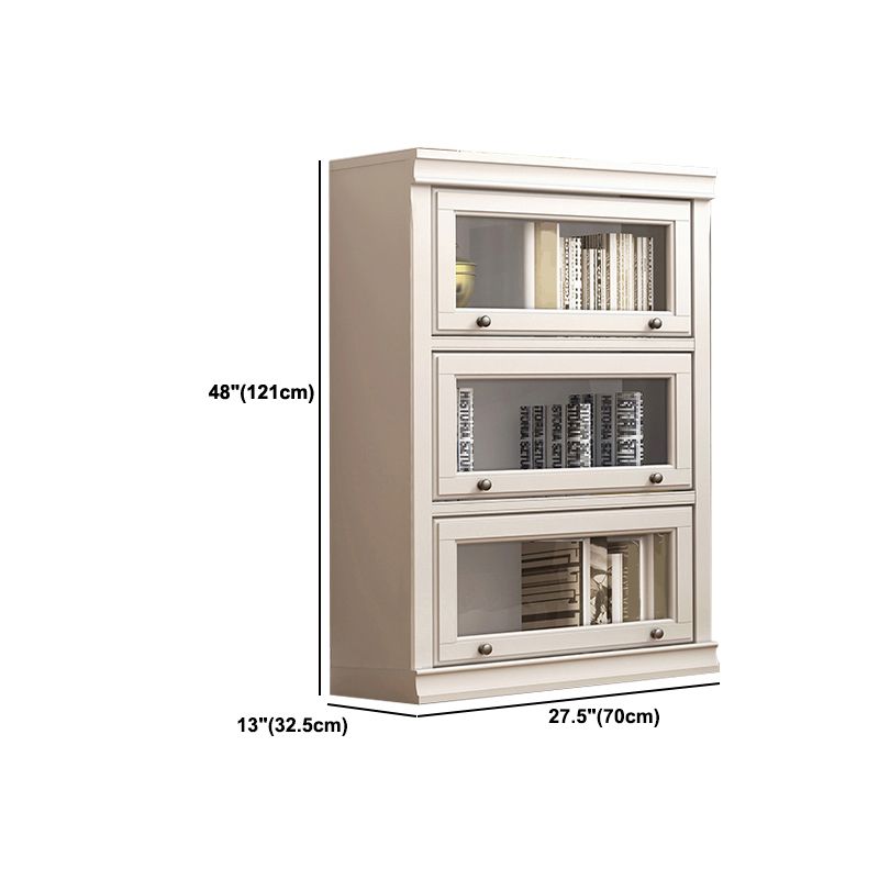 Contemporary Wooden Shelf Bookcase Pure White Standard Shelf for Study Room