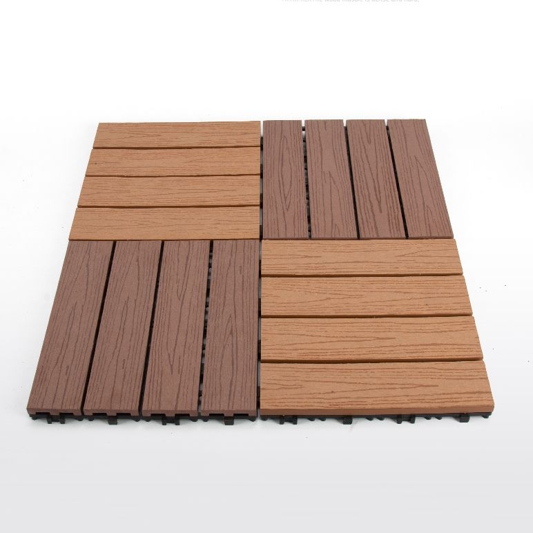 Interlocking Deck Tile Solid Color Water-Resistant Composite Deck Tile Kit