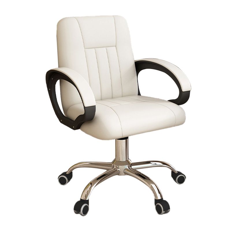 Modern Office Chair Armless Leather Adjustable Seat Height Swivel Chair with Wheels