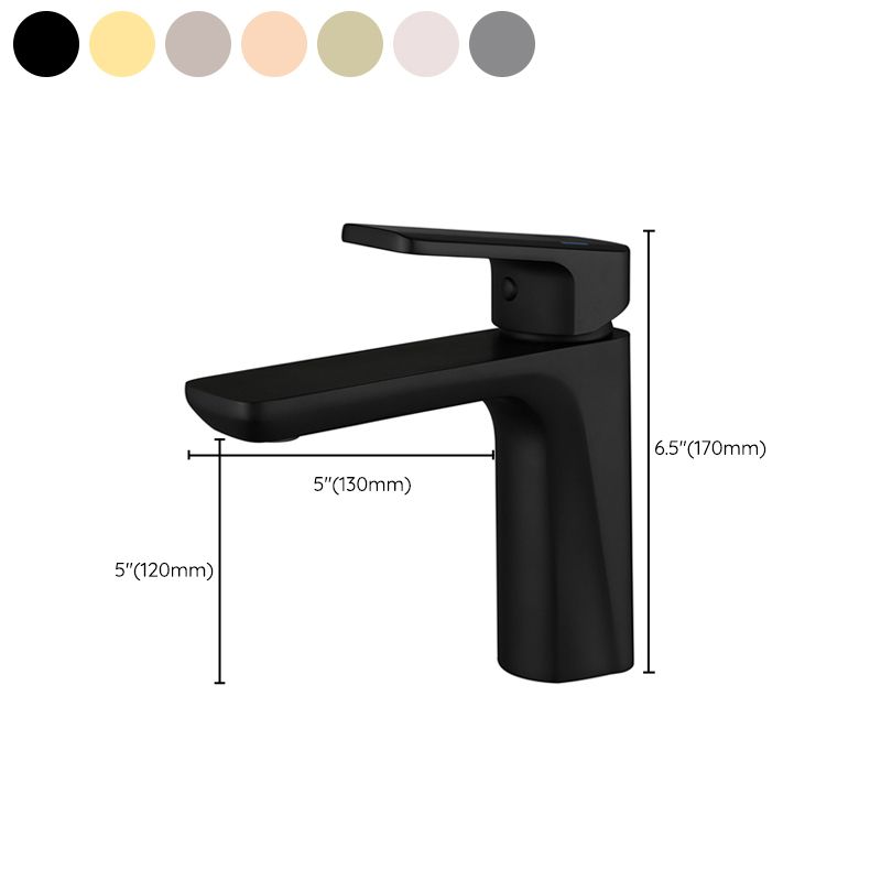 Modern Copper Vessel Faucet Pure Color Lever Handles Low Arc Vessel Faucet