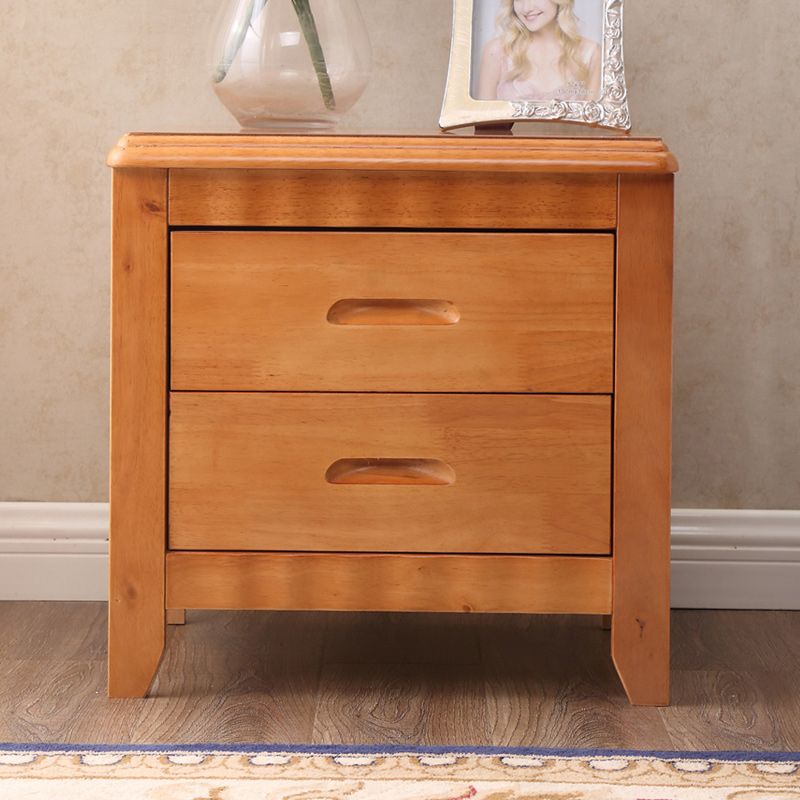 Contemporary Nightstand Solid Wood Bedside Cabinet with Drawers