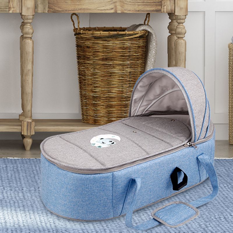 Matte Fabric Portable Moses Basket Foldable Bassinet with Canopy