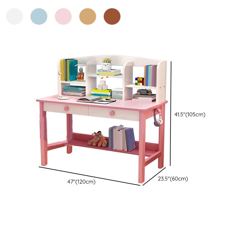 23.6" W Writing Kids Desk Bedroom with Drawers Kids Study Desk and Chair Set