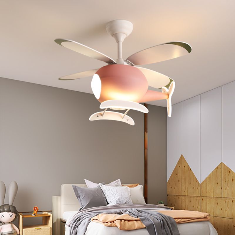 Chlidren Ceiling Fan Light LED Ceiling Mount Lamp with Acrylic Shade for Kid's Room