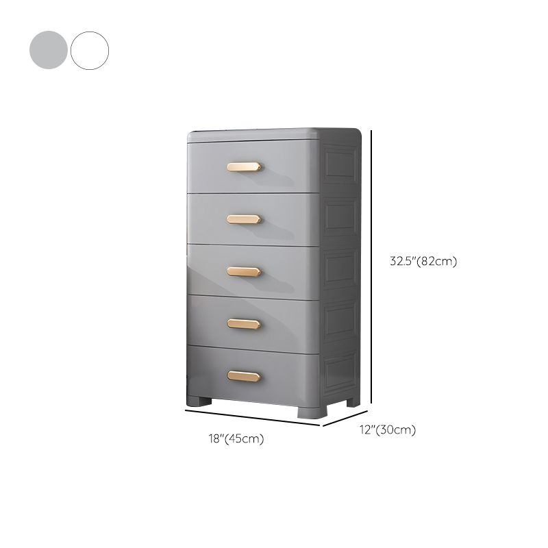 Contemporary Plastic Armoire Cabinet 5-drawer Wardrobe Armoire