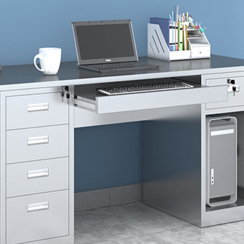 Rectangular Shaped Office Writing Desk Stainless Steel with 2/3/5/7 Drawers