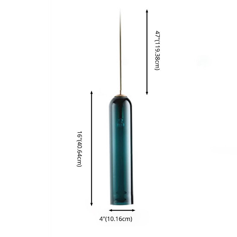 Lampada a ciondolo tubolare minimalista retrò vetro a 1 luci di sospensione del comodino