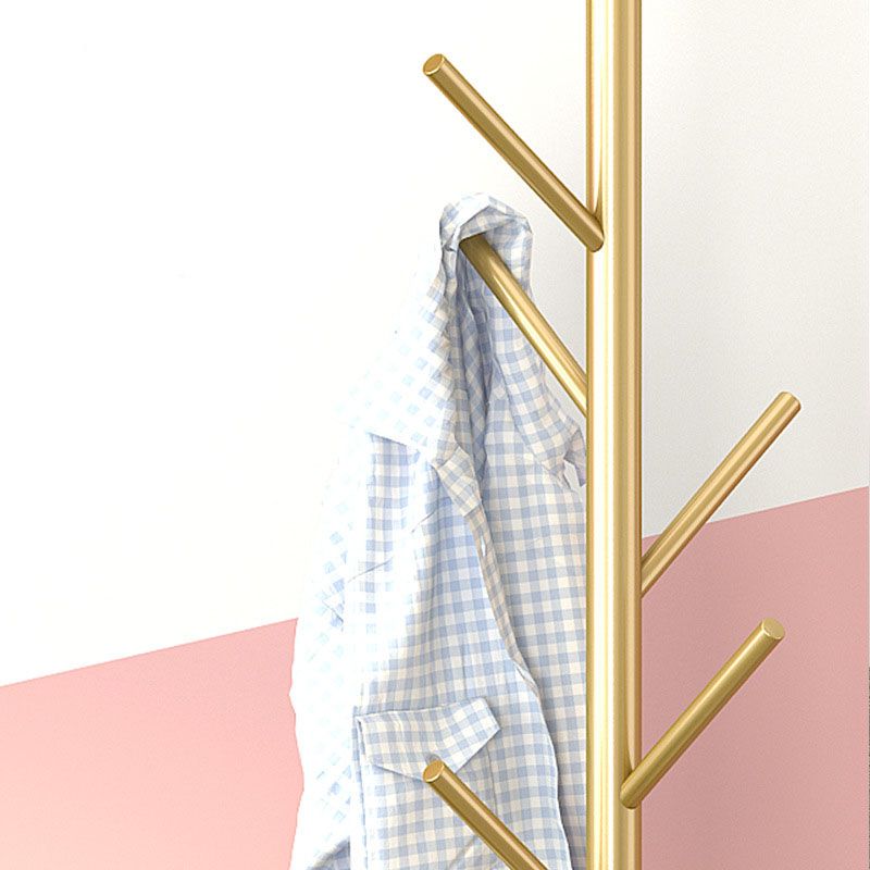 Contemporary Metal Hall Stand Free Standing with Hooks Coat Hanger