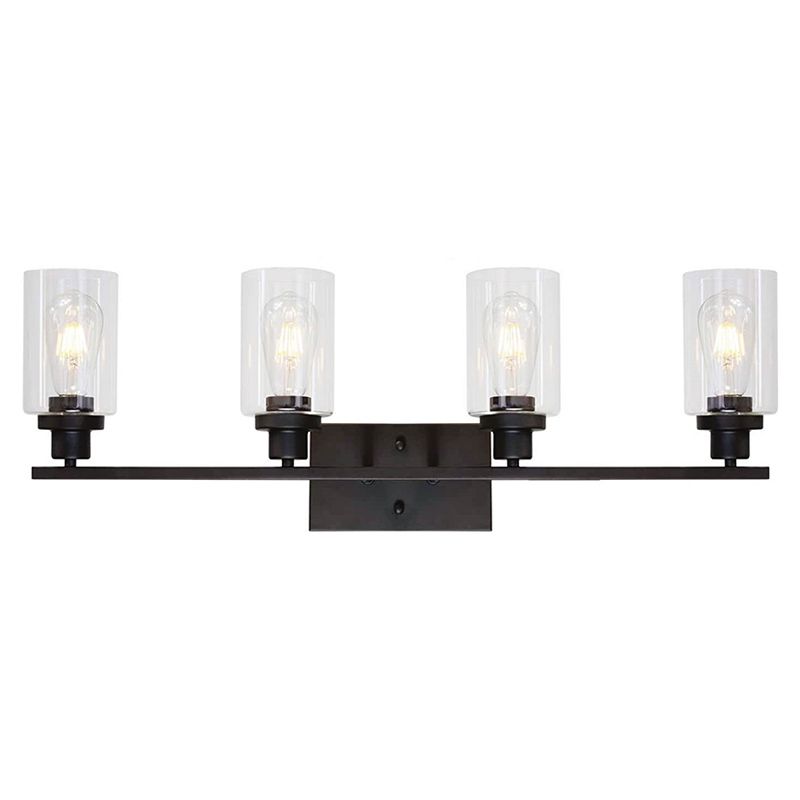 Cylinder Vanity Mirror Lights American Industrial Style Glass Vanity Light