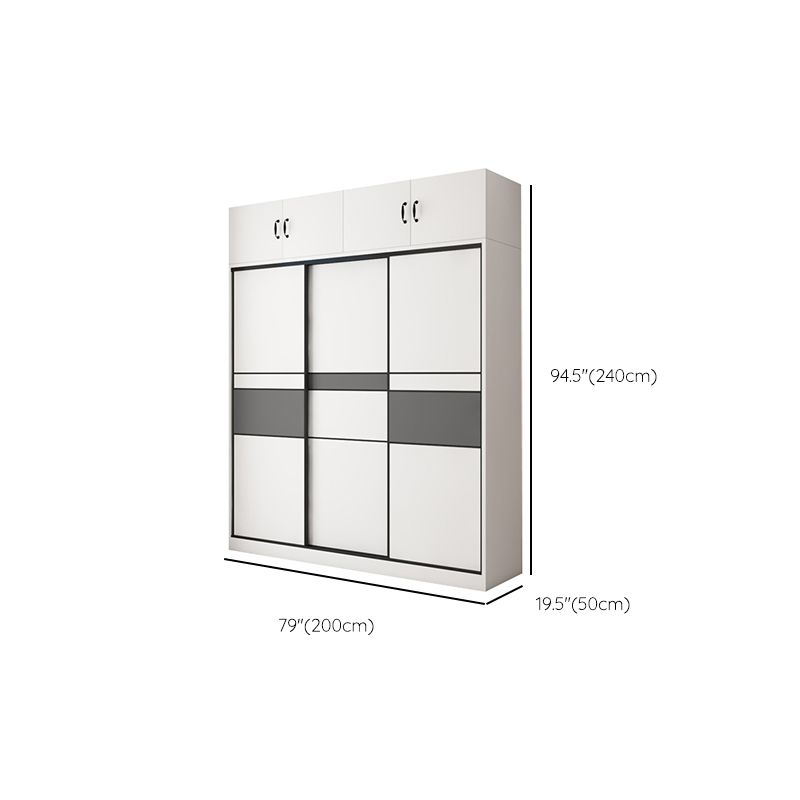 White and Gray Armoire Cabinet with Shelves Contemporary Youth Armoire