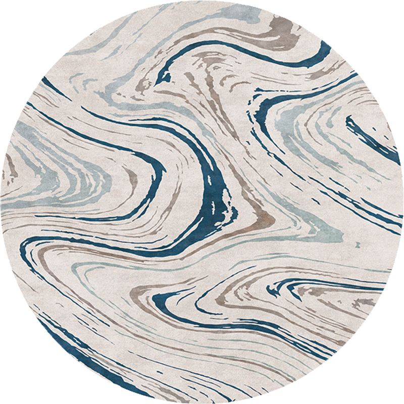 Funky Contemporary Rug Multicolor Watercolor and Swirl Striped Pattern Rug Pet Friendly Anti-Slip Washable Area Rug for Study