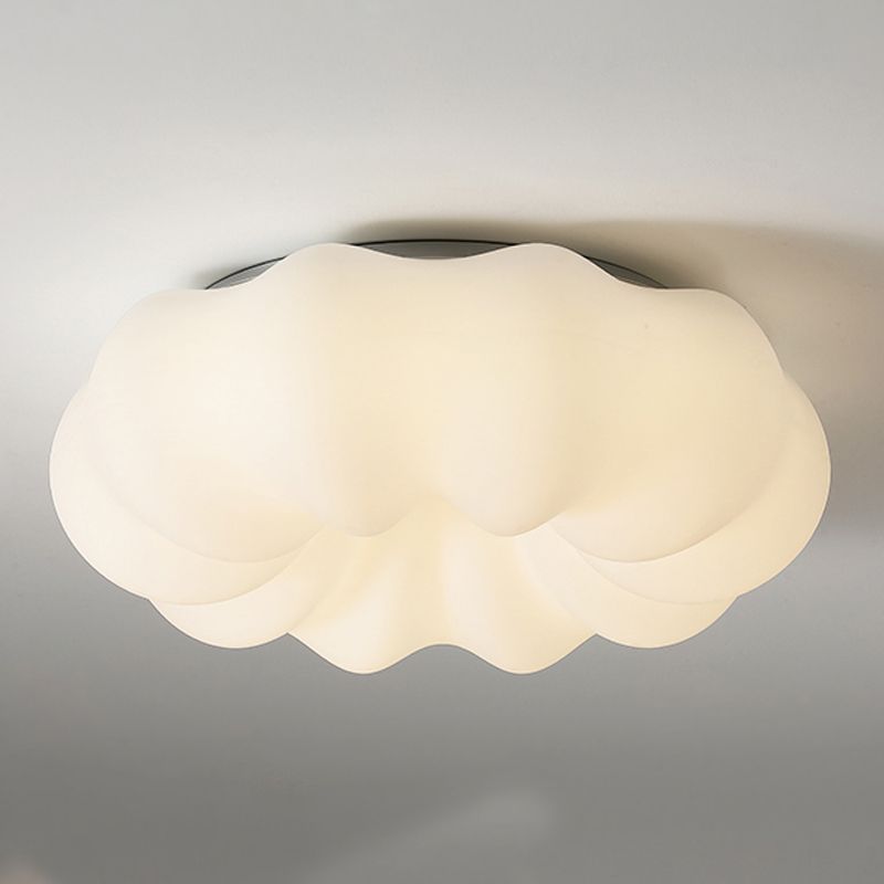 LED Flush Mount Lighting Contemporary White Shaded Ceiling Light for Foyer