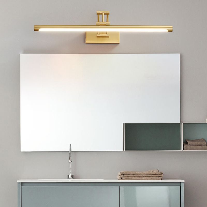 Modern Style Brass Extendable Vanity Light Straight LED Mirror Light in Gold for Bathroom