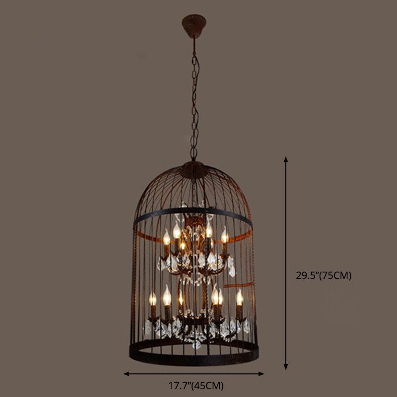 Industrial Lantern Geometric Ceiling Chandelier Pendant Metal 8 Lights Lantern Pendant Lighting