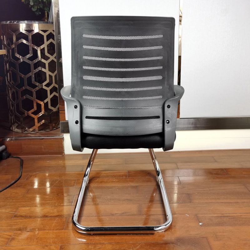 Contemporary Desk Chair No Wheels Mid-Back Office Chair with Arm