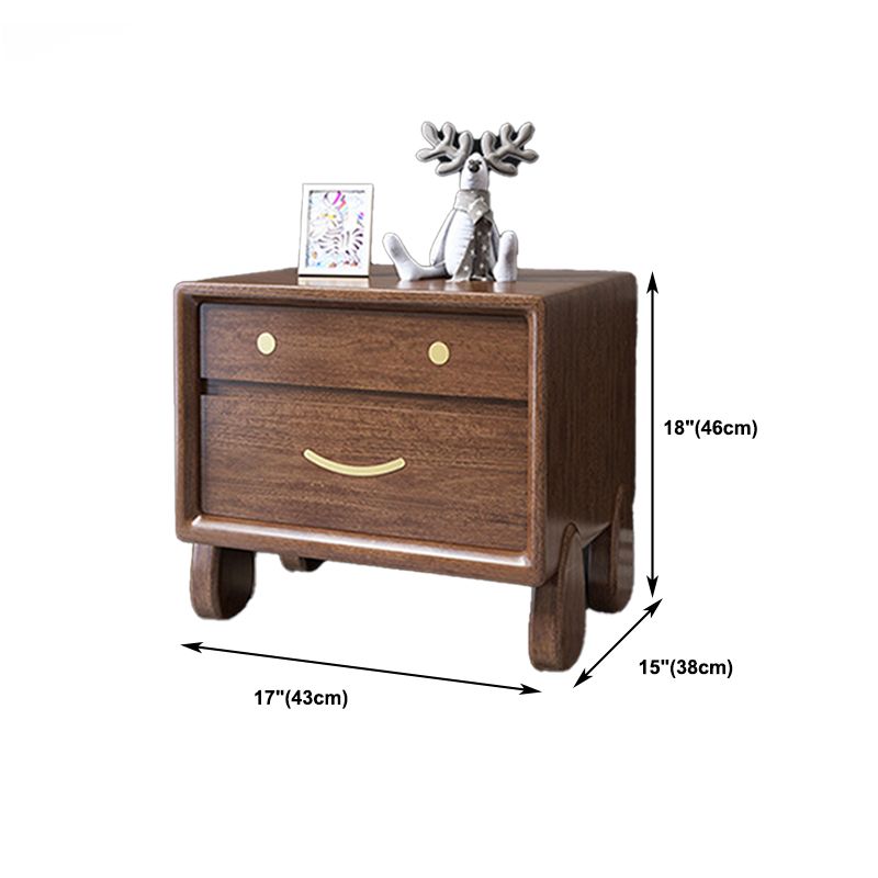 Traditional Wood Accent Table Nightstand Drawer Storage Bed Nightstand