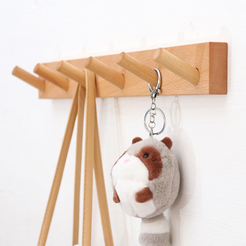 Modern Entryway Kit Wood Wall-Mounted with Hooks Coat Hanger