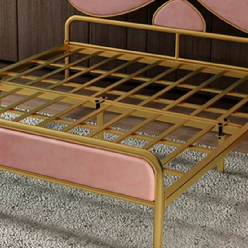 Upholstered Metal Bed Frame for Girl Modern Wire-Grid Standard Bed