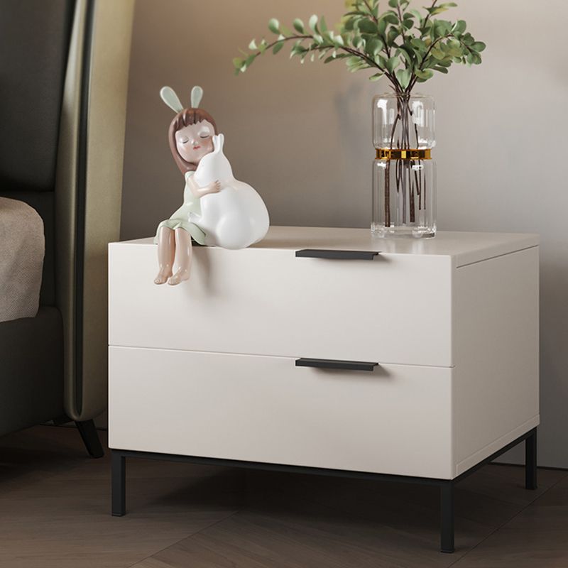 Modern Wooden Night Table White/Grey Drawer Storage Bed Nightstand