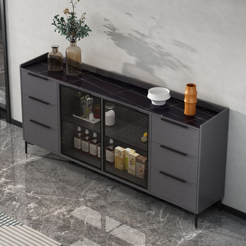 Modern Style Sideboard Sintered Stone Sideboard with Drawers for Living Room