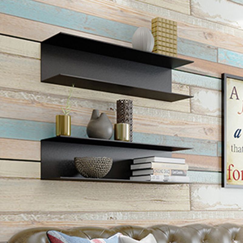 Wall Mounted Industrial Bookshelf Iron Frame and Shelf for Living Room