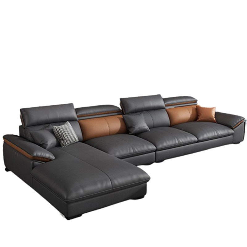 Pillow Top Arm Pillowed Back Cushions Sofa 4-Seater Sectional Sofa with Chaise