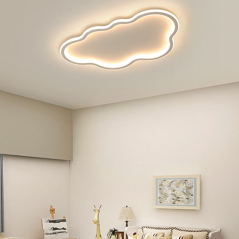 Minimalism Flush Mount Cloud Metal LED Ceiling Light Fixture for Bedroom