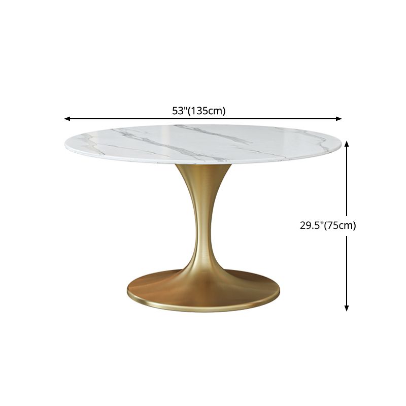 Round Sintered Stone Dining Table Traditional Luxury Tulip Dining Table