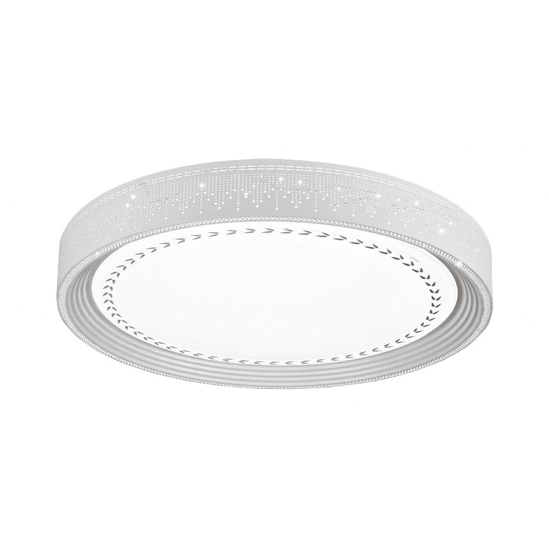 Plafonnier LED simple avec abat-jour en acrylique, éclairage rond blanc encastré dans un design de pluie de météores, 18"/22"/30" de diamètre