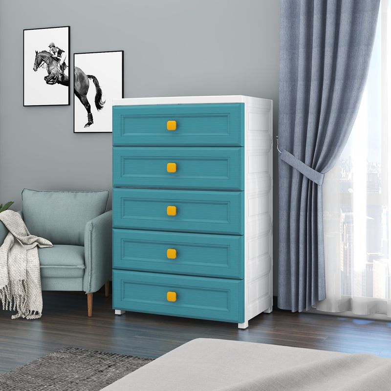 Scandinavian Vertical Plastic Kids Nightstand with Drawers for Bedroom