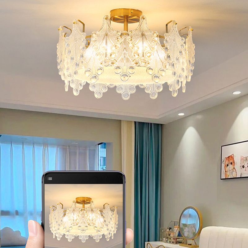 Creative Ceiling Light Modern Glass Flush Mount Light Fixture for Bedroom