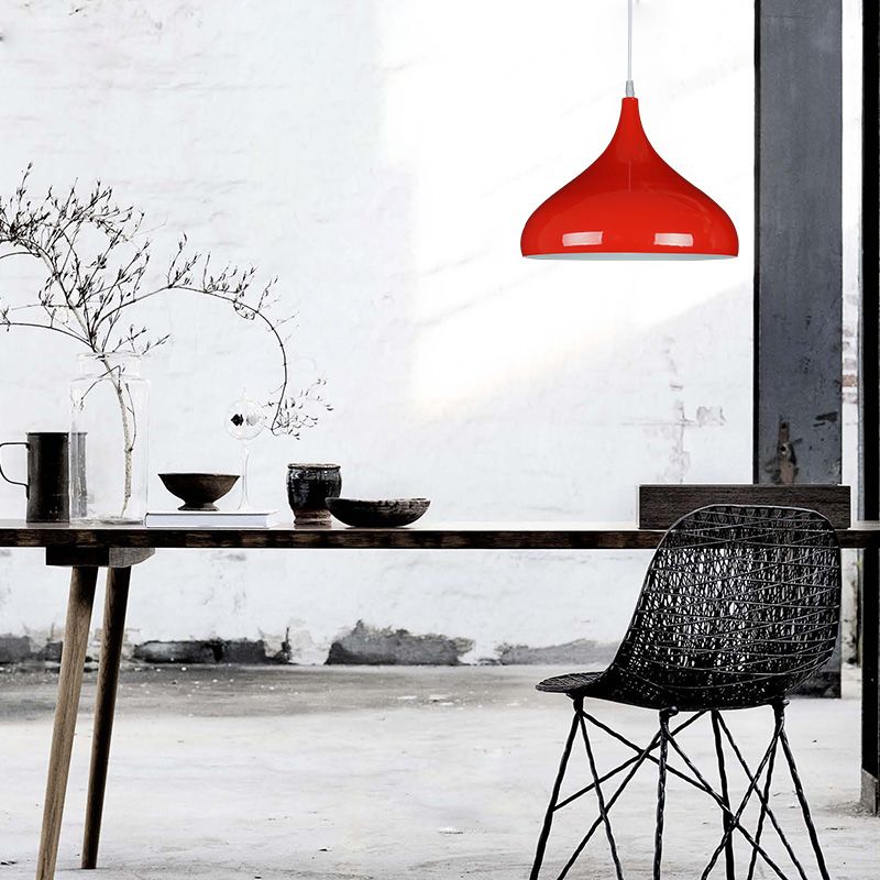 Macaroon Metal Hanging Light, Nordic Teardrop 1-Light Pendant Lighting for Intérieur