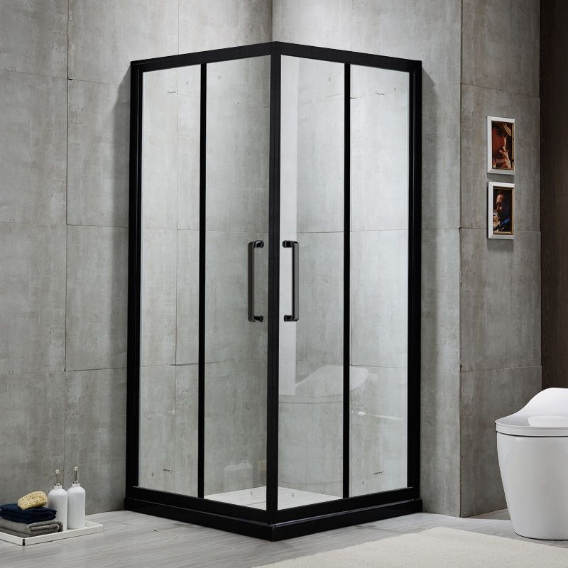 Double Sliding Shower Kit Home Corner Framed Tempered Glass Shower Kit