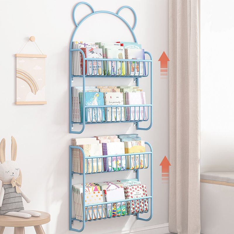 Contemporary Animals Book Shelf Metal Etagere Bookcase in Wall Mounted