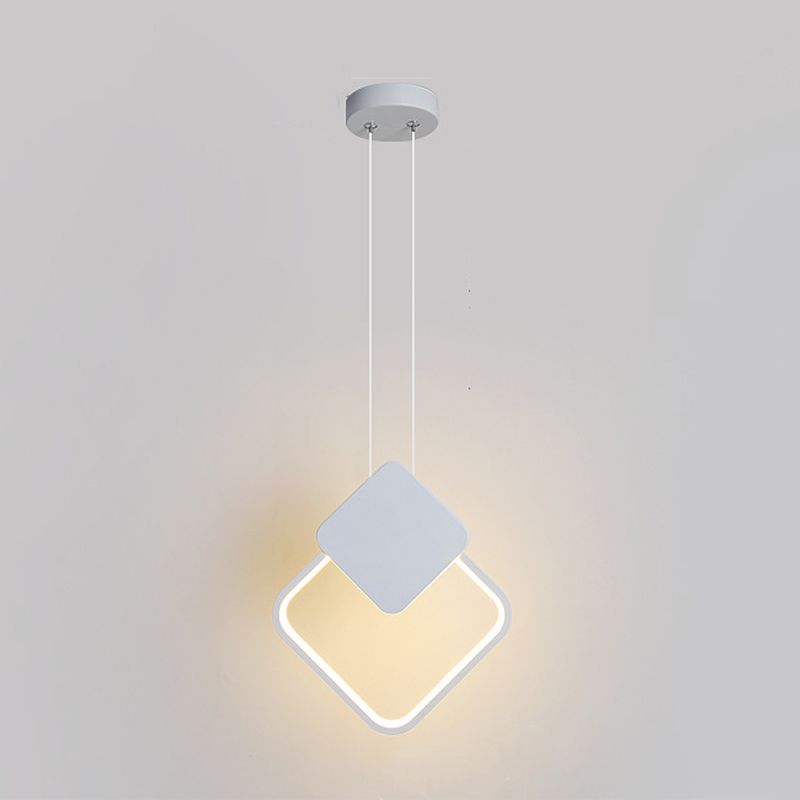 Nordic Style Metal Ceiling Lamp Geometry LED Pendant Light with Acrylic Shade for bedroom