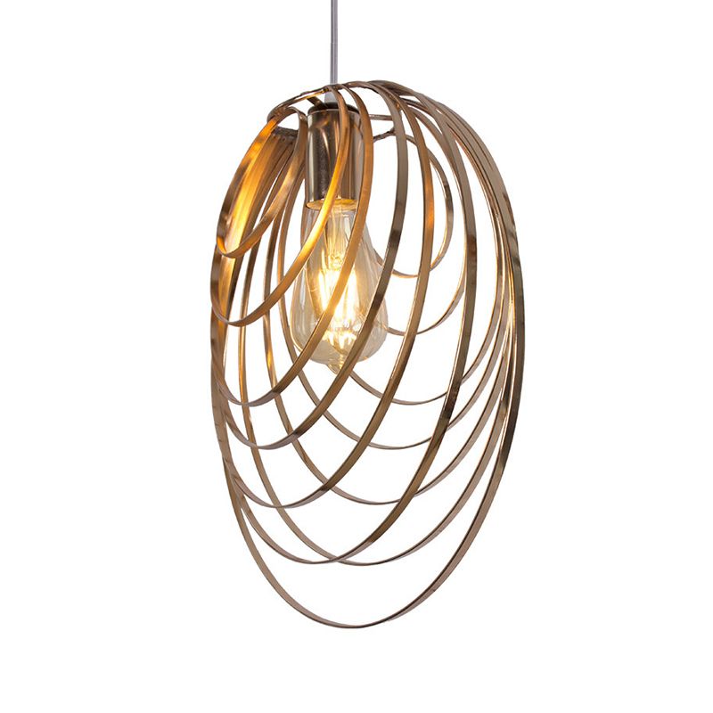 Metallringe Deckenlampe Industrial Style 1 Kopf Golden Hanging Anhänger Licht für Coffeeshop