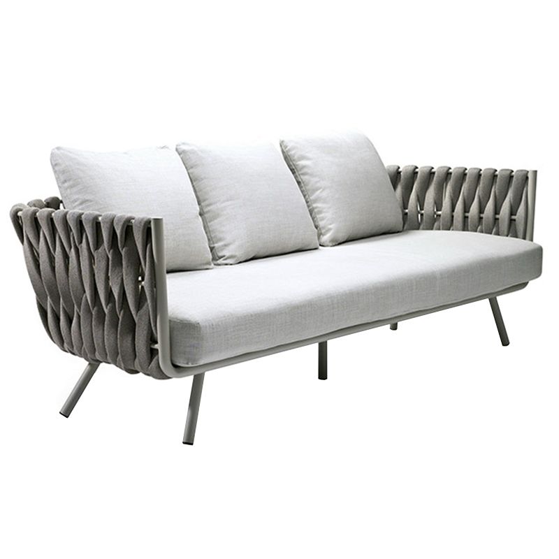 Modern Metal Frame Outdoor Sofa Water / Mildew / UV Resistant Patio Sofa