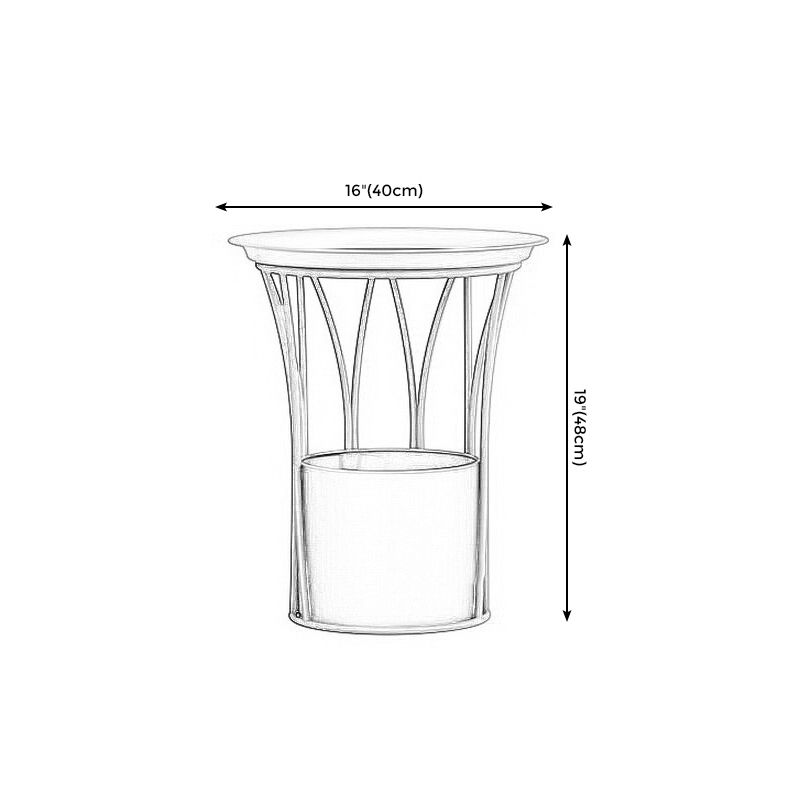 Iron Pedestal Side Table Round Tray Top Side End Table with Storage