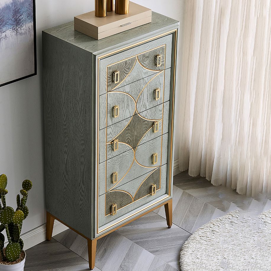 Wood Top Chest Metal Legs Chest Drawers with Drawers for Bedroom