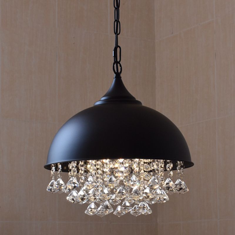 Dome Shade Metal Pendant Lighting Fixture Vintage Style Restaurant Hanging Pendant Light