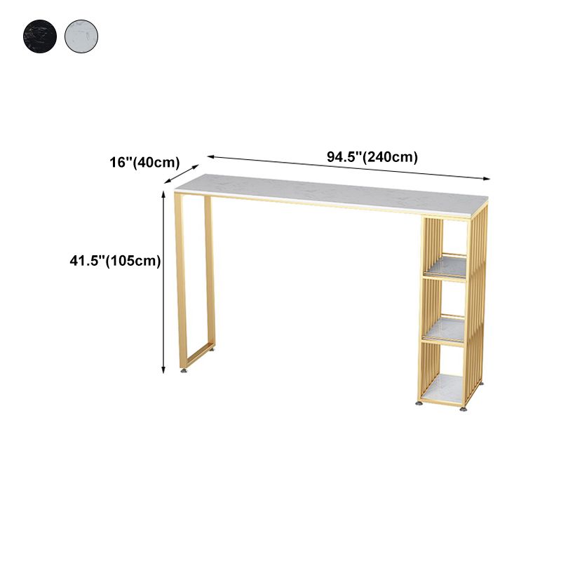 Rectangle Top Counter Table Glam Style 42-inch Height Table for Dining Room