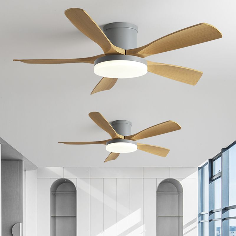 Simplicity 5-Blade Ceiling Fan Lighting in Burly Wood for Dining Room