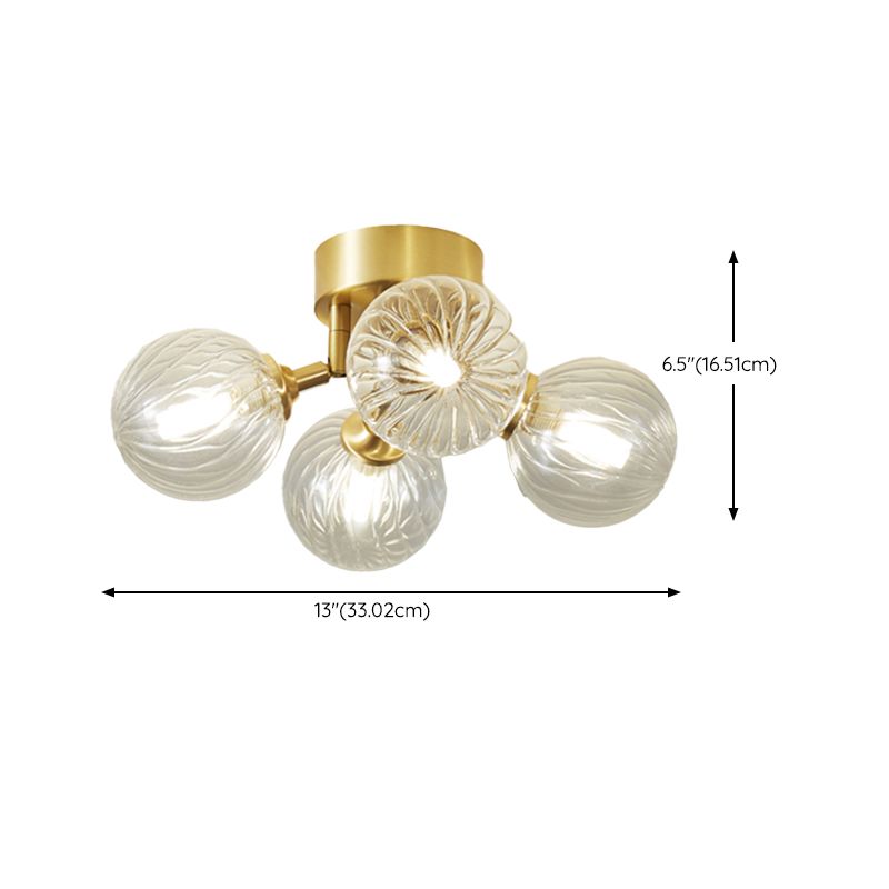 Modern Simple Golden Ceiling Lamp Ball Shape Ceiling Light for Living Room