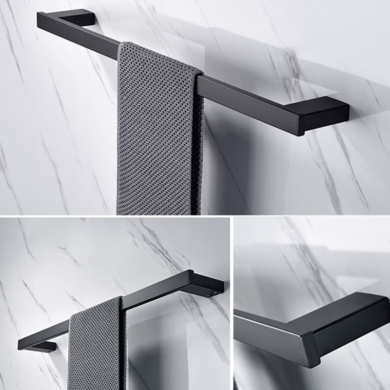 5-Piece Modernism Bath Hardware Set in Stainless Steel Matte Black