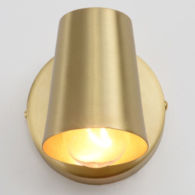 Cone Shaped Wall Light Sconce Nordic Metal Bathroom Wall Mount Light Fixture in Gold