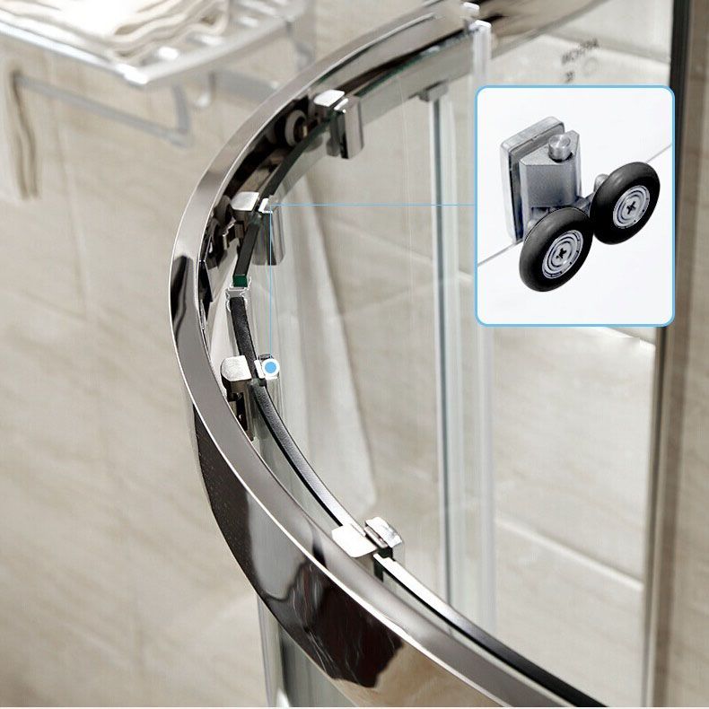 Modern Shower Stall Tempered Glass Easy Clean Glass Double Sliding Corner Shower Kit