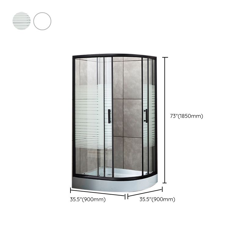 Contemporary Shower Stall Semicircle Metal Framed Shower Stall