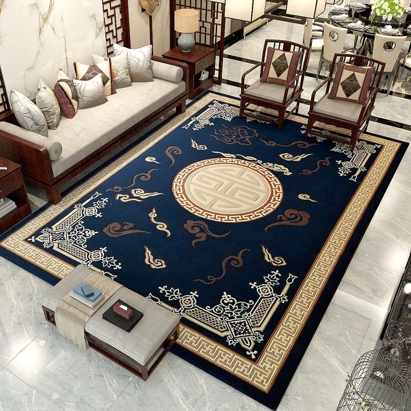 Traditional Scroll Pattern Carpet Polypropylene Rug Stain Resistant Area Rug for Living Room