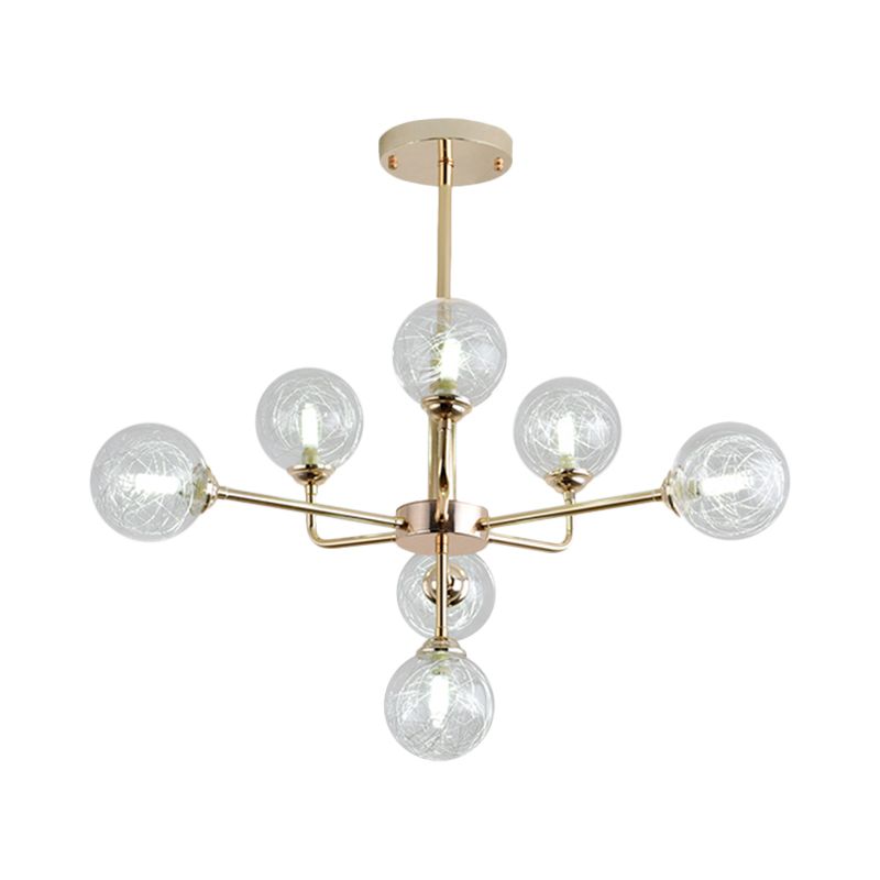 Post Modern Orb Chandelier 7/9/13 Lights Glass Shade Hanging Lamp in Gold Finish